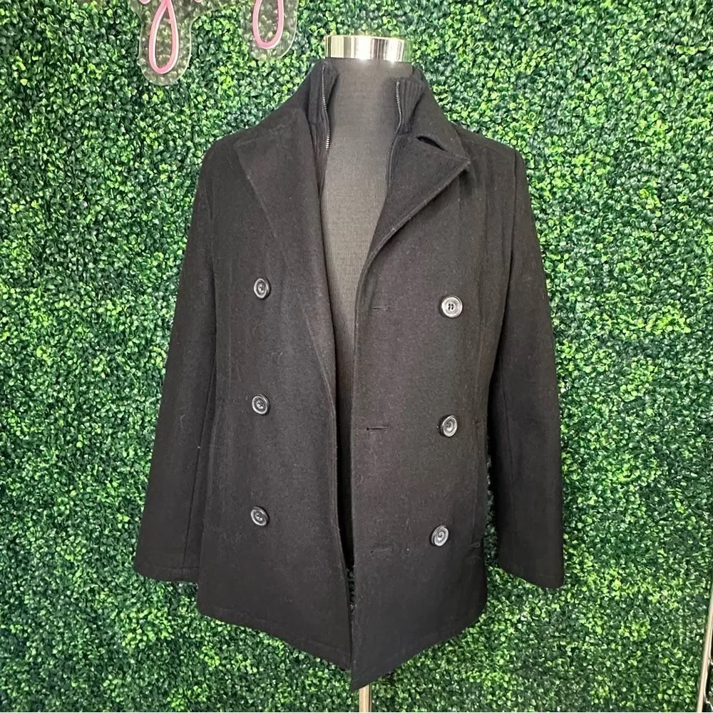 Kenneth Cole Men's Wool Blend Peacoat with Bib Coat Sz XS